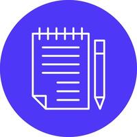 Note Pad Line Multi Circle Icon vector