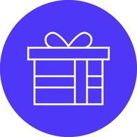 Gift Box Line Multi Circle Icon vector