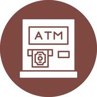 Atm Machine Glyph Multi Circle Icon vector