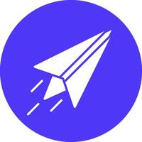 Paper Plane Glyph Multi Circle Icon vector