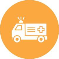 Ambulance Glyph Multi Circle Icon vector