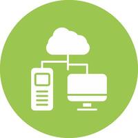 Cloud Computing Glyph Multi Circle Icon vector
