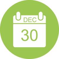 December Glyph Multi Circle Icon vector