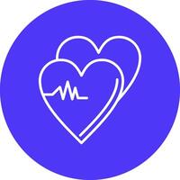 Heart Line Multi Circle Icon vector