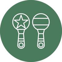 Maracas Line Multi Circle Icon vector