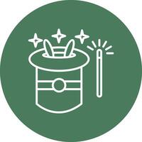 Magic Hat Line Multi Circle Icon vector