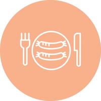 Sausages Line Multi Circle Icon vector