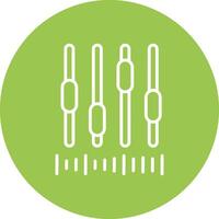 Music Bars Line Multi Circle Icon vector