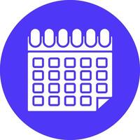 calendario glifo multi circulo icono vector