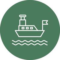 Ferry Line Multi Circle Icon vector