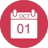 October Glyph Multi Circle Icon vector