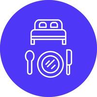 Bed And Breakfast Line Multi Circle Icon vector