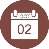 October Glyph Multi Circle Icon vector