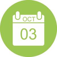 October Glyph Multi Circle Icon vector