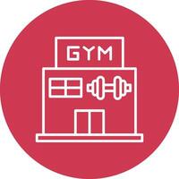 gimnasio línea multi circulo icono vector