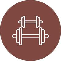 Dumbbell Line Multi Circle Icon vector