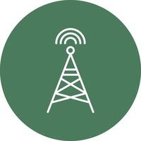 Radio Tower Line Multi Circle Icon vector