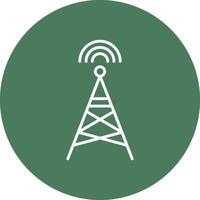 Radio Tower Line Multi Circle Icon vector