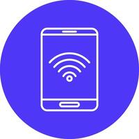 Wifi línea multi circulo icono vector