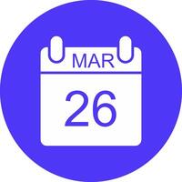 March Glyph Multi Circle Icon vector