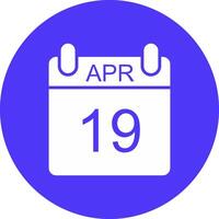 April Glyph Multi Circle Icon vector