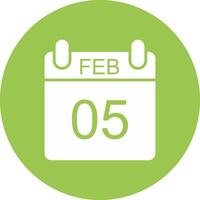 February Glyph Multi Circle Icon vector