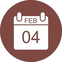 February Glyph Multi Circle Icon vector