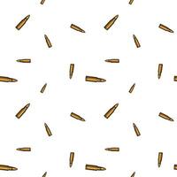 Repeated bullets, gold ammunition seamless pattern background. vector