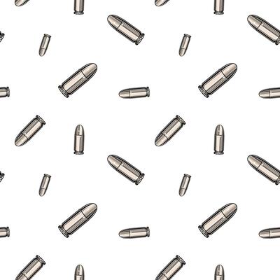 Metallic chrome bullets pattern. Seamless background design.