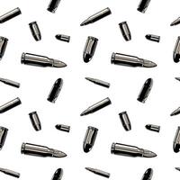 Metallic chrome bullets pattern. Repeated seamless background texture. vector