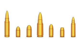 Set collections of retro metallic gold bullets. Clip art illustration vector