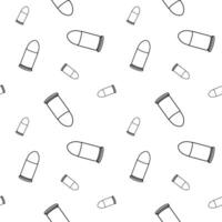 Line art bullets pattern. Black and white seamless background. vector