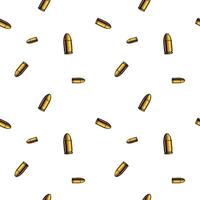 Repeated bullets, gold ammunition seamless pattern background. vector