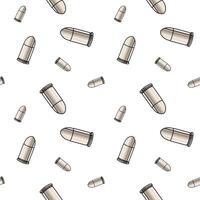 Metallic bullets illustration. Seamless pattern background for shooting or army concept. vector