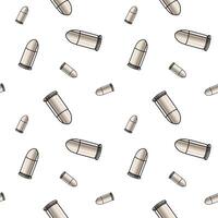 Metallic bullets illustration. Seamless pattern background for shooting or army concept. vector