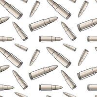 Metallic bullets illustration. Seamless pattern background for shooting or army concept. vector