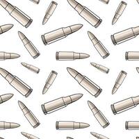 Metallic bullets illustration. Seamless pattern background for shooting or army concept. vector