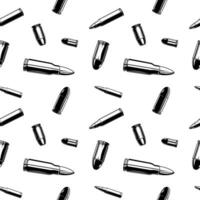 Black and white bullets pattern. Seamless background texture. vector