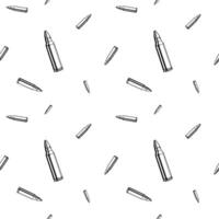 Repeated bullets ammo. Black and white seamless pattern background. vector