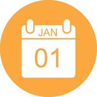 January Glyph Multi Circle Icon vector