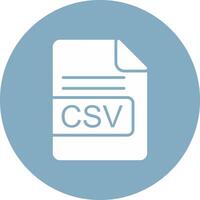 CSV File Format Glyph Multi Circle Icon vector