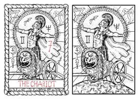 el tarot tarjeta, mano dibujado grabado ilustración, místico y esotérico concepto vector