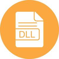 dll archivo formato glifo multi circulo icono vector