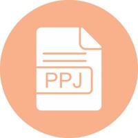 ppj archivo formato glifo multi circulo icono vector