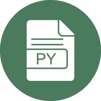 PY File Format Glyph Multi Circle Icon vector