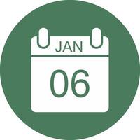 January Glyph Multi Circle Icon vector