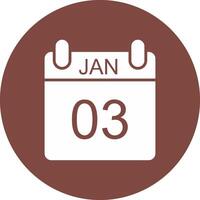 January Glyph Multi Circle Icon vector