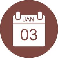 January Glyph Multi Circle Icon vector