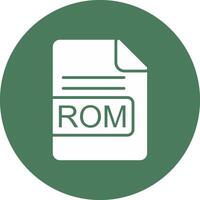 ROM archivo formato glifo multi circulo icono vector