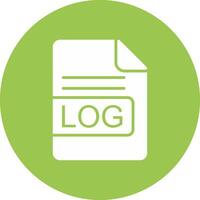 LOG File Format Glyph Multi Circle Icon vector